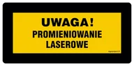Systemy ekspozycyjne i znaki informacyjne - KB002 UWAGA! ŚWIATŁO LASEROWE, FN - FOLIA SAMOPRZYLEPNA; (200X100MM) - miniaturka - grafika 1