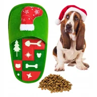 Zabawki dla psów - Zabawka edukacyjna dla psa ŚWIĄTECZNA duży BUT węchowy na smaczki święta - miniaturka - grafika 1