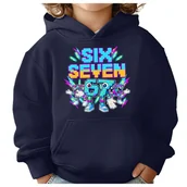 Bluzy dla dziewczynek - BLUZA DZIECIĘCA Z KAPTUREM 67 SIX SEVEN KLOCKI VIRAL 146-152 PREZENT - miniaturka - grafika 1
