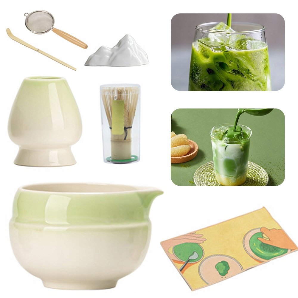 Zestaw Prezentowy Do Herbaty Matcha Mioteł Matcha Z Ceramicznym Miska 7 El