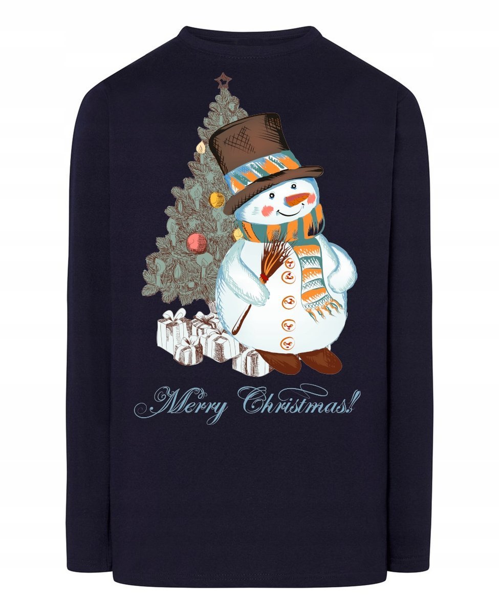 Longsleeve męski nadruk Świąteczny Bałwan Rozm.XL