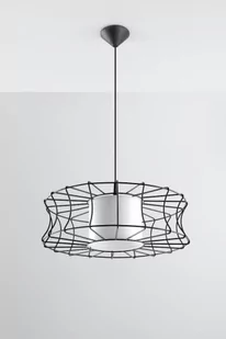 Sollux Lighting Industrialna LAMPA wisząca SL.299 druciana OPRAWA zwis drut metalowy klatka biały - Lampy sufitowe - miniaturka - grafika 1