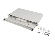 Pozostałe akcesoria sieciowe - Przełącznica światłowodowa lanberg 24xsc simplex / 24xlc duplex rack 19" 1u szara + akcesoria FOP1-24SS-LDS - miniaturka - grafika 1