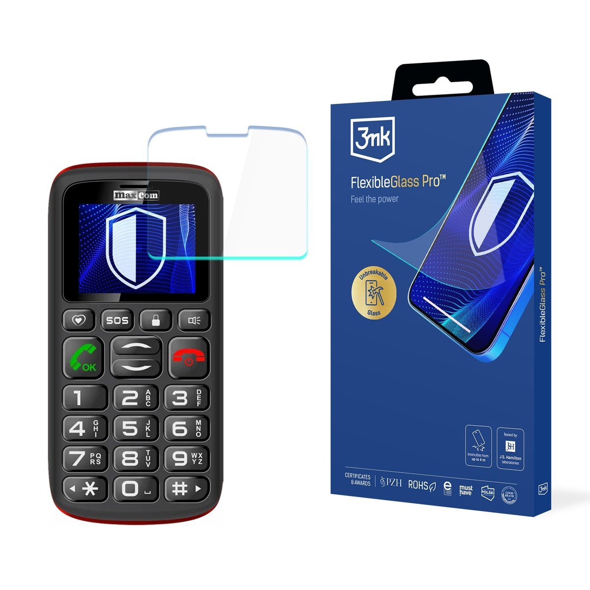 Szkło hybrydowe na ekran do Maxcom Comfort MM428 3mk FlexibleGlass Pro