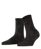 Skarpetki damskie - FALKE Damskie skarpety Fenstive Canvas miękkie, oddychające, półwysokie ze wzorem 1 para skarpet, czarne (Bl/Silver 3103), 39-42 - miniaturka - grafika 1