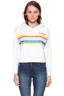 Bluzy damskie - BLUZA WRANGLER DAMSKA CROPPED HOODY WHITE W6073HP12 112130434 - Wrangler - miniaturka - grafika 1