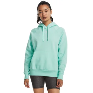 Damska bluza dresowa nierozpinana z kapturem Under Armour UA Rival Fleece Hoodie - miętowa - UNDER ARMOUR - Bluzy sportowe damskie - miniaturka - grafika 1