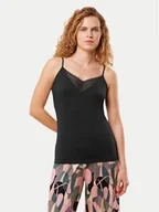 Piżamy damskie - Triumph Koszulka piżamowa Aura Spotlight 10221405 Czarny Regular Fit - miniaturka - grafika 1