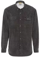 Koszule męskie - camel active Koszula męska z Broken Corduroy, czarny, 3XL - miniaturka - grafika 1