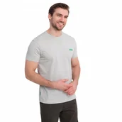 Koszulki męskie - Męski bawełniany t-shirt jasnoszary naszywka Ombre OM-TSCT-0151 V2 roz. XXL - miniaturka - grafika 1