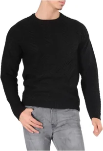 Sweter męski Hopenlife Eneru klasyczny czarny jodełka S - Swetry męskie - miniaturka - grafika 1