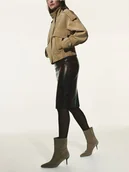 Botki damskie - Reserved - Zamszowe botki na szpilce - beżowy - miniaturka - grafika 1