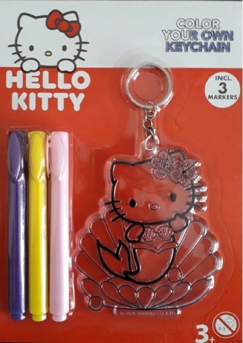 HELLO KITTY. BRELOCZEK ZAWIESZKA DO POMALOWANIA + 3 MAZAKI