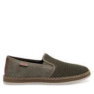 Trampki męskie - Tenisówki Rieker B5265-54 Zielony - miniaturka - grafika 1