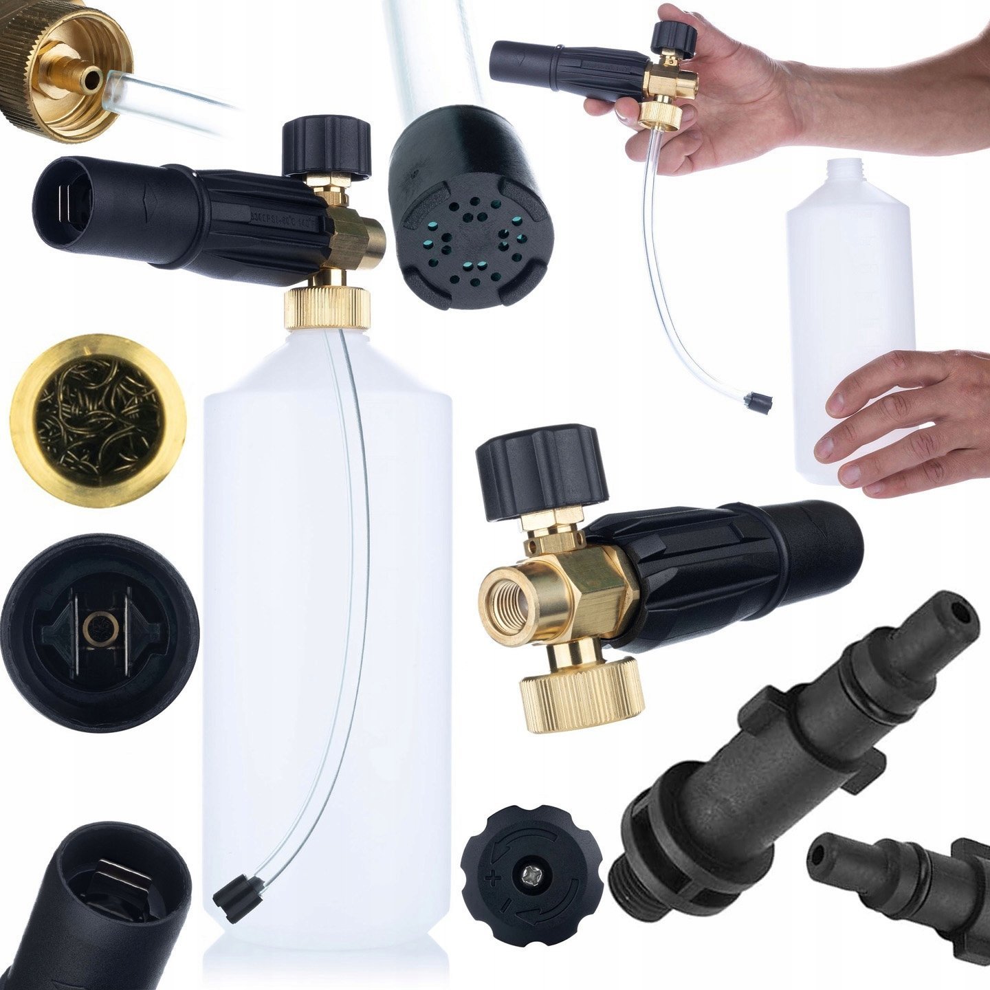 Rosfix Rosfix Pianownica S0401 1000ml do myjki ciśnieniowej G1/4F, dysza 1,23mm + Adapter / przejściówka do myjki ciśnieniowej Nilfisk na G1/4