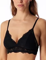 Biustonosze - Schiesser Damski biustonosz z wyjmowanymi wkładkami, czarny, normalny, czarny, 80C - miniaturka - grafika 1