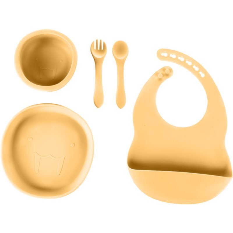 Zopa Silicone Set komplet naczyń dla dzieci Mustard Yellow 1 szt.