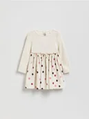 Sukienki i spódniczki dla dziewczynek - Reserved - Dzianinowa sukienka - kremowy - miniaturka - grafika 1