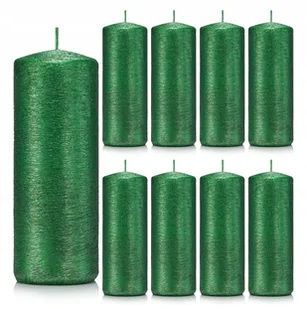 Świece ozdobne zielone walec kokon 10/4 zestaw 9 - Świece - miniaturka - grafika 1