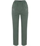 Spodnie damskie - Wygodne elastyczne spodnie damskie w gumkę proste-46 - miniaturka - grafika 1