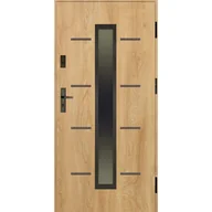 Drzwi zewnętrzne - SPLENDOOR Drzwi stalowe zewnętrzne wejściowe Mediolan Passive dąb naturalny 90 prawe - miniaturka - grafika 1