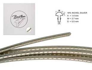 Boston drut progowy fretwire, 18% nickel silver, h=1,4 w=2,7 g=0,5mm, (1 mb) - Inne akcesoria gitarowe - miniaturka - grafika 1