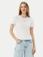 Koszulki i topy damskie - ONLY T-Shirt Daniella 15350554 Biały Slim Fit - miniaturka - grafika 1
