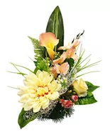 Sztuczne kwiaty - BUKIET WKŁAD DO WAZONU FLAKONU NA POMNIK CMENTARZ STROIK KWIATY - miniaturka - grafika 1