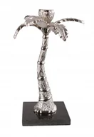 Świeczniki - ŚWIECZNIK PALMA kandelabr ALUMINIUM MARMUR 26cm - miniaturka - grafika 1