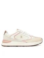 Sneakersy damskie - Tommy Hilfiger Sneakersy Casual Fashion Runner Mix FW0FW08693 Écru - miniaturka - grafika 1