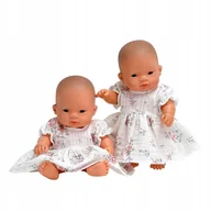 Lalki dla dziewczynek - Miniland 21 cm,sukienka dla lalki, biała w różowe kwiaty - miniaturka - grafika 1