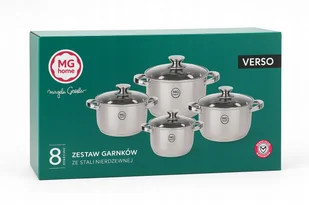 MG Home Verso Zestaw garnków 8el. indukcja - Zestawy garnków i patelni MG Home Verso Zestaw garnków 8el. indukcja - Zestawy garnków i patelni - miniaturka - grafika 1
