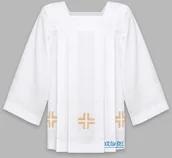 Szaty liturgiczne - Komża kapłańska haftowana - wzór: Krzyż - miniaturka - grafika 1