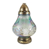 Lampiony i znicze - Znicz szklany 34 x 21 cm 39 h 130 g złoty - miniaturka - grafika 1