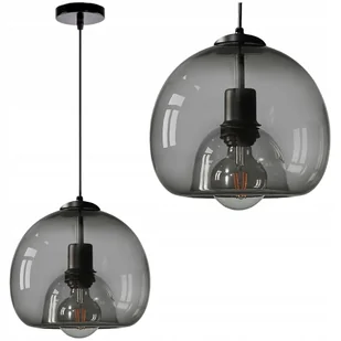 Lampa Wisząca Sufitowa Żyrandol E27 Szklana Szara - Lampy sufitowe - miniaturka - grafika 1