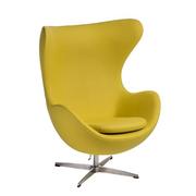Fotele - D2.Design design Fotel Jajo kaszmir żółty jasny 41Premium 99178 - miniaturka - grafika 1