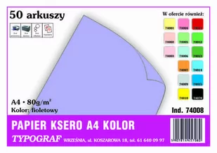 Papier kolorowy ksero Typograf A4 80 g fioletowy - Papier do drukarek - miniaturka - grafika 1