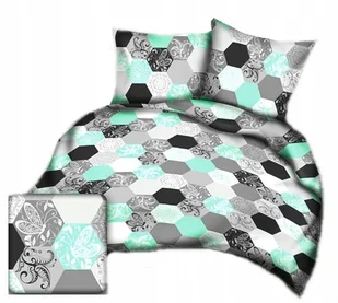 pościel bawełna lux 220x220 + 2 poszewka B 324-1 plastry miodu mięta - Pościel pościel bawełna lux 220x220 + 2 poszewka B 324-1 plastry miodu mięta - Pościel - miniaturka - grafika 1