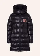 Płaszcze damskie - Dolce & Gabbana Płaszcz Puchowy Z Odpinanym Kapturem schwarz - miniaturka - grafika 1