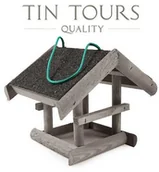 Karmniki dla ptaków - MAŁY SZARY DREWNIANY KARMNIK DLA PTAKÓW 24x20x21 cm - miniaturka - grafika 1
