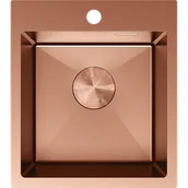 Zlewozmywaki - Mexen Solix zlewozmywak stalowy 1-komorowy 400 x 450 mm, miedź - 6401401000-65 - miniaturka - grafika 1
