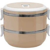 Kubki termiczne - Termos obiadowy 2 komory Bento róż - miniaturka - grafika 1