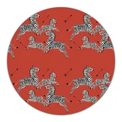 Deski do krojenia - Deska szklana podstawka Zeby na czerwonym tle fi40, Coloray - miniaturka - grafika 1