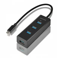 Huby USB - Wejście USB Axagon USB-C 4x USB 3.0 Micro USB HUE-S2C) Czarny - miniaturka - grafika 1