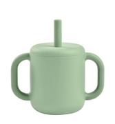 Kubki dla dzieci - Beaba Silikonowy kubek ze słomką 170 ml sage green - miniaturka - grafika 1