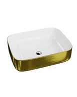 Umywalki - Lavita Umywalka nablatowa Galera Brushed Gold - miniaturka - grafika 1