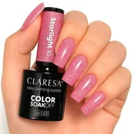 Lakiery hybrydowe - Claresa Starlight 16 Różowy Lakier Hybrydowy Brokatowy Efekt Flash - miniaturka - grafika 1