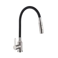 Baterie kuchenne - Bateria kuchenna Invena Roko z elastyczną 2f wylewką, inox / czarny - miniaturka - grafika 1