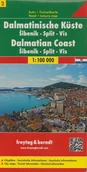 Atlasy i mapy - Freytag&amp;Berndt Wybrzeże Dalmatyńskie część 2 Sibenik Split Vis mapa 1:100 000 Freytag & Berndt - miniaturka - grafika 1
