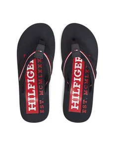 Tommy Hilfiger Japonki Corporate Hilfiger Beach FM0FM05436 Granatowy - Klapki i japonki męskie - miniaturka - grafika 1